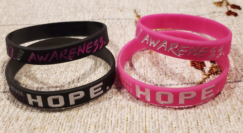 BULK BUY - 10 HOPE - Silicone Breast Cancer Aware Bracelet
