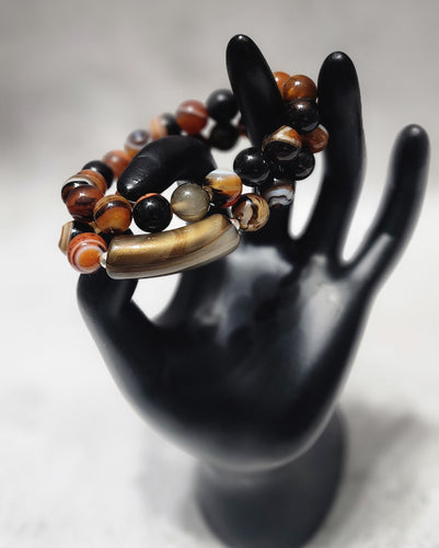 2 pc Agate Bracelet Set - BRO